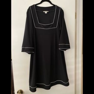 White House Black Market square neckline 3/4 sleeve dress.